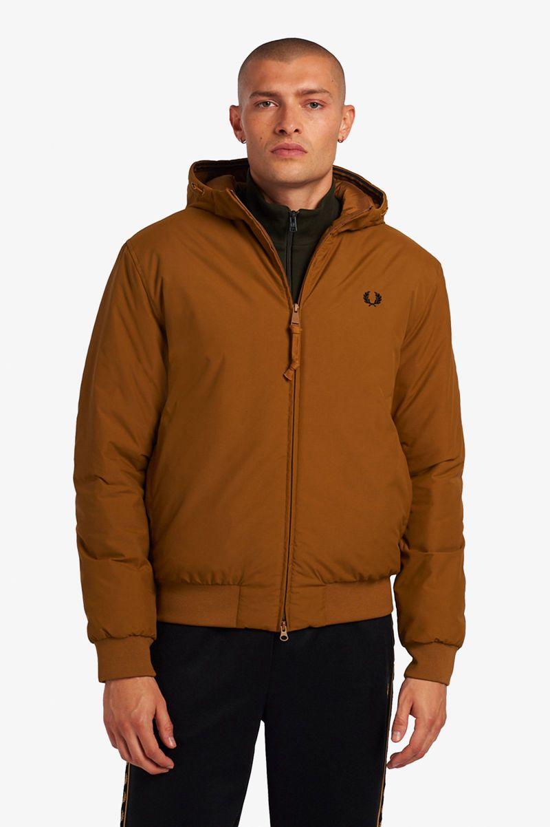 Geaca Barbati Fred Perry Căptușită Cu Glugă Brentham Camel | RO 1220KORI